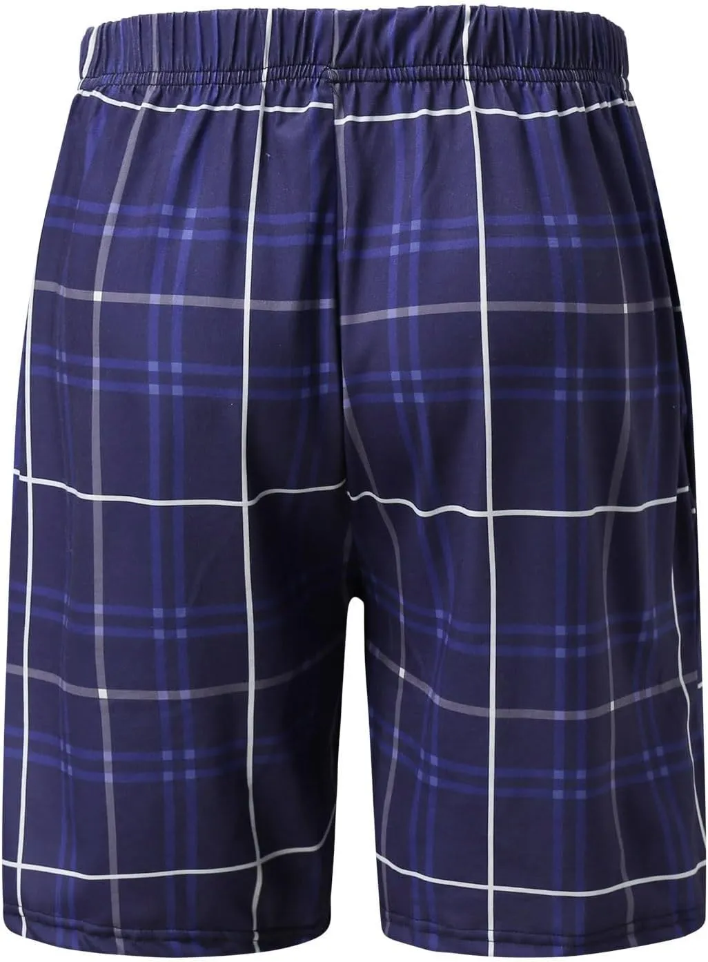 Men's Plaid Shorts Cotton Soft Flannel Pajama Plaid Shorts with Pockets Lightweight Long Shorts Drawstring Pants