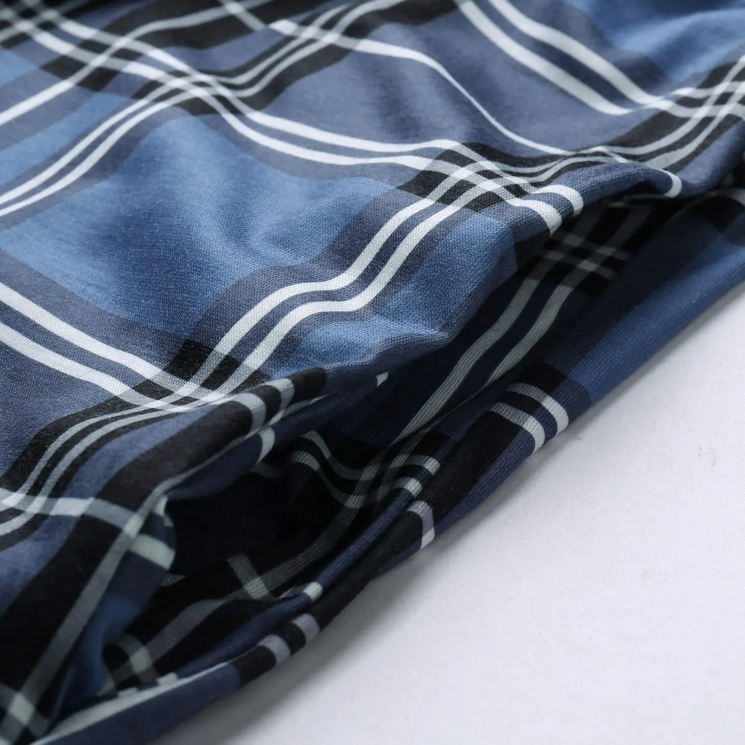 Men's Plaid Shorts Cotton Soft Flannel Pajama Plaid Shorts with Pockets Lightweight Long Shorts Drawstring Pants
