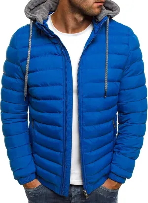 Mens Puffer Jacket with Hood Lightweight Zip Up Padded Coat Packable Puffy Down Jacket Winter Quilted Bubble Jackets
