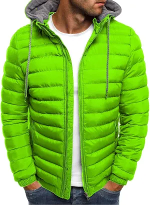 Mens Puffer Jacket with Hood Lightweight Zip Up Padded Coat Packable Puffy Down Jacket Winter Quilted Bubble Jackets