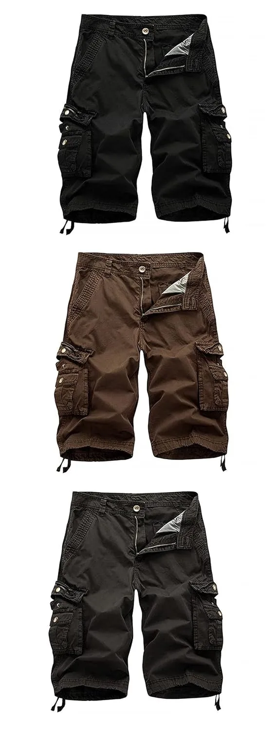 Men's Rugged Flex Relaxed Fit Canvas Cargo Short Lightweight Multi Pocket Casual Short Pants Outdoor Cotton Twil Shorts (38,Coffee)
