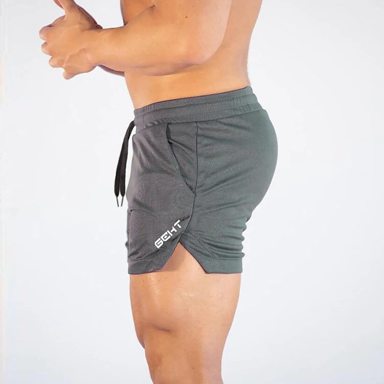 Men's Shorts Drawstring Bodybuilding Shorts with Pockets Baggy Short Bottoms Gym Workout Athletic Shorts for Men