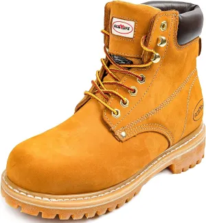 Men's Work Boot with Soft Toe - Waterproof & Slip Resistant 6 Inch Safety Boots for Construction,Rubber Sole Lightweight Working Botas
