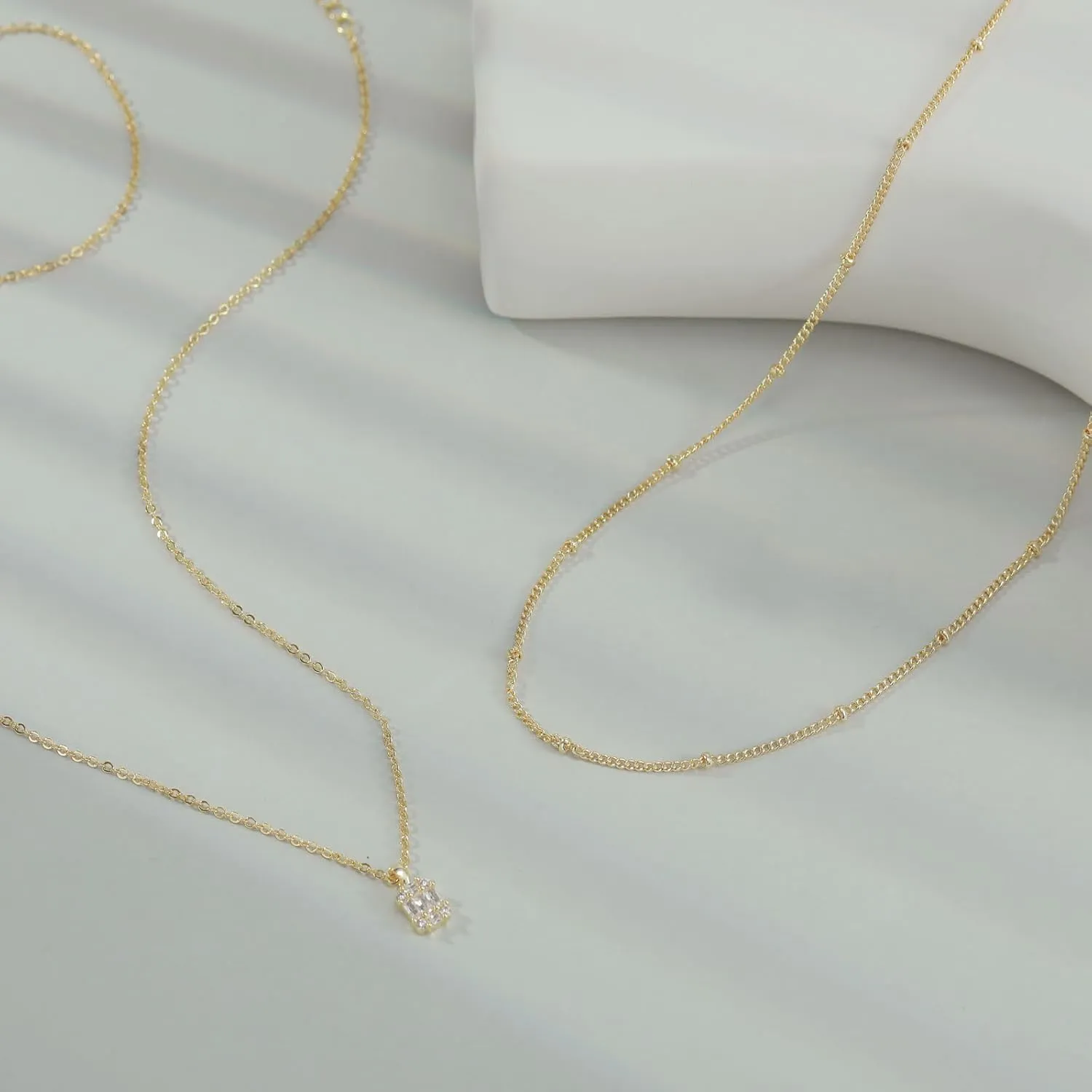 MIDEEO CZ Diamond Gold Necklace for Women Dainty Gold Layered Sliver Necklaces 14k Gold Plated Diamond Pearl Pendant Necklaces Heart CZ Cross Choker Necklaces for Women Simple Cubic Zirconia Necklace Trendy Jewelry Gifts