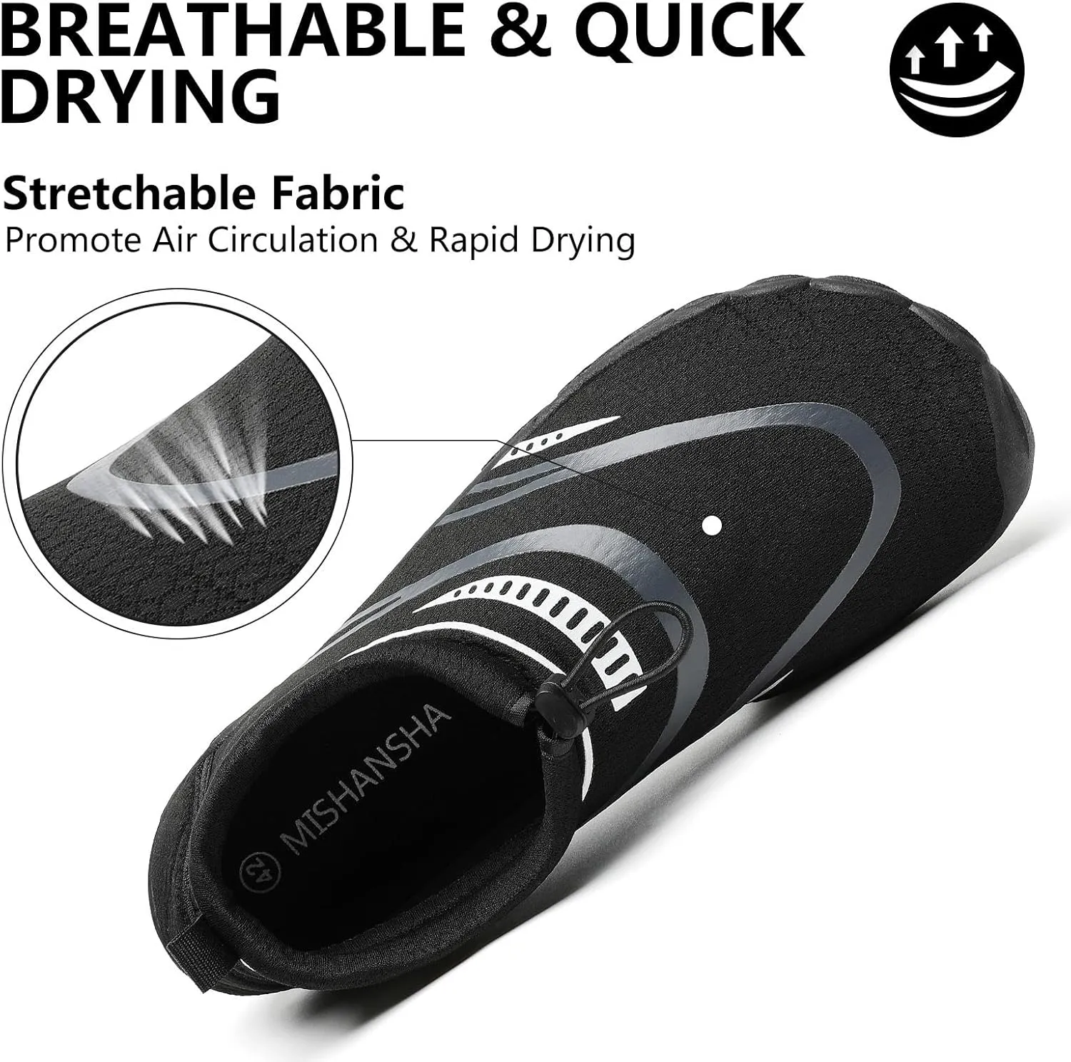 Mishansha Womens Mens Water Swim Shoes Wide Toe Box Barefoot Shoes US Size 5.5-13.5 Women / 3-11.5 Men