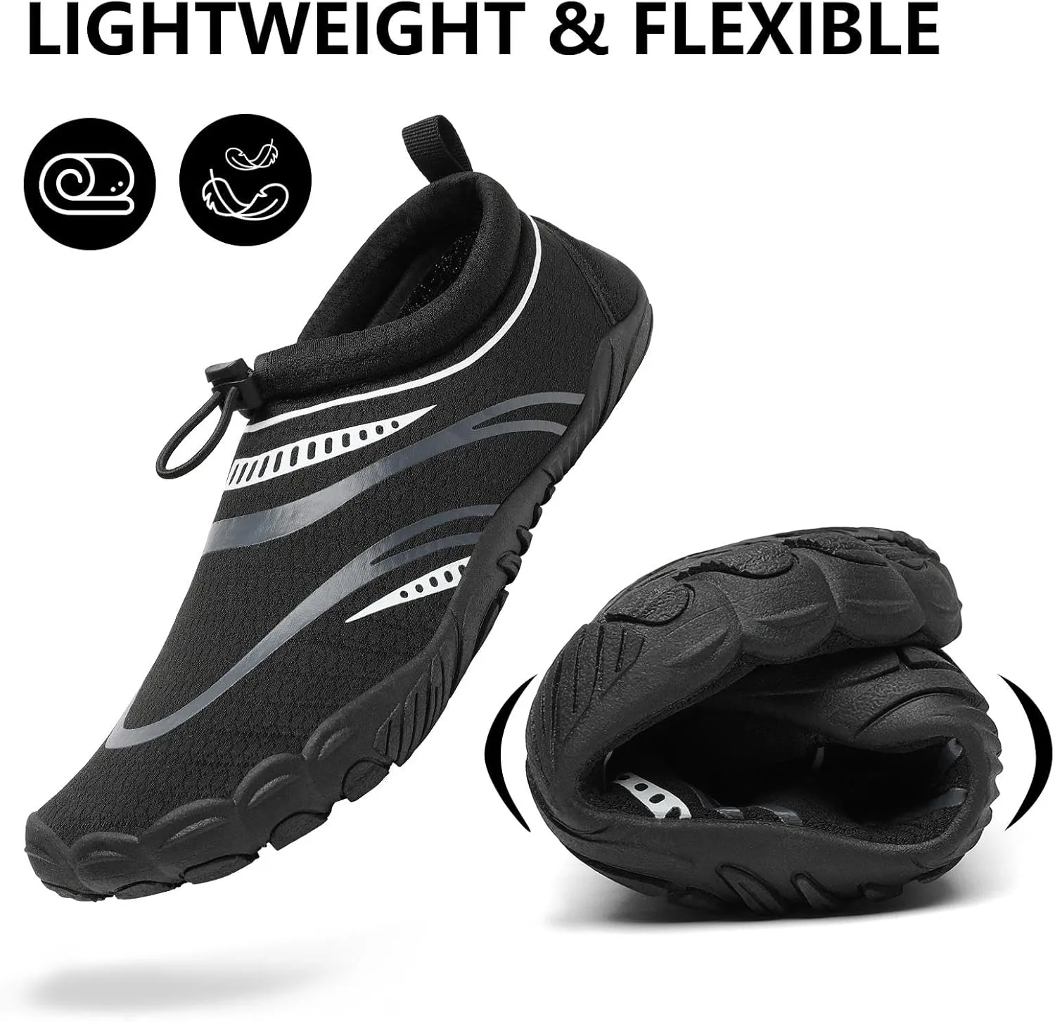 Mishansha Womens Mens Water Swim Shoes Wide Toe Box Barefoot Shoes US Size 5.5-13.5 Women / 3-11.5 Men
