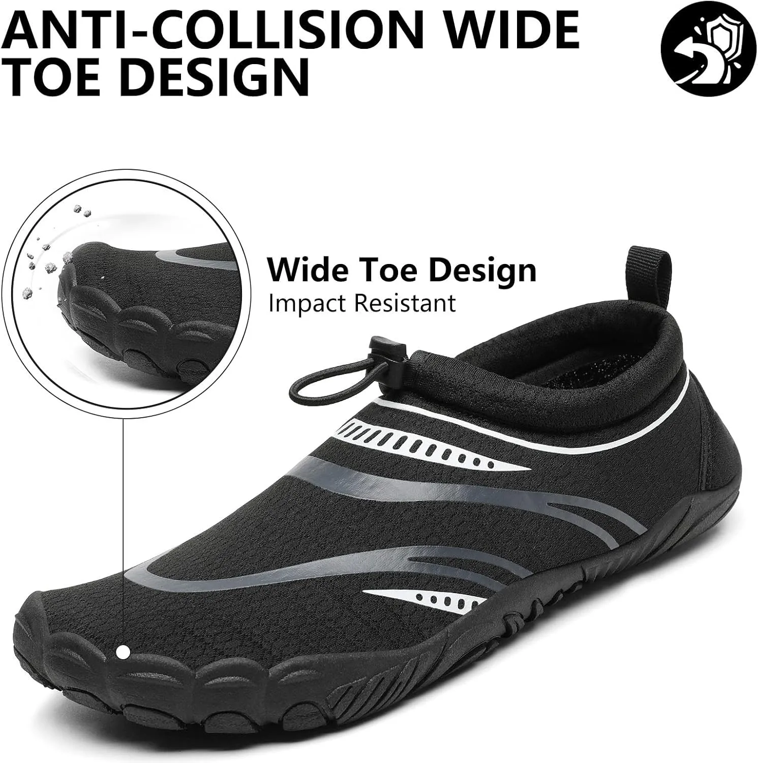Mishansha Womens Mens Water Swim Shoes Wide Toe Box Barefoot Shoes US Size 5.5-13.5 Women / 3-11.5 Men