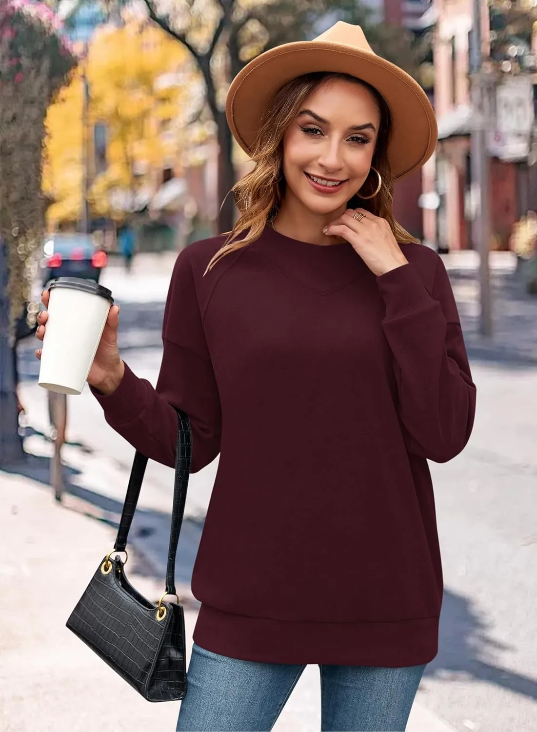 MOLERANI Sweatshirt for Women Oversized 2024 Fall Crewneck Long Sleeve Shirts Pullover Tunic Tops