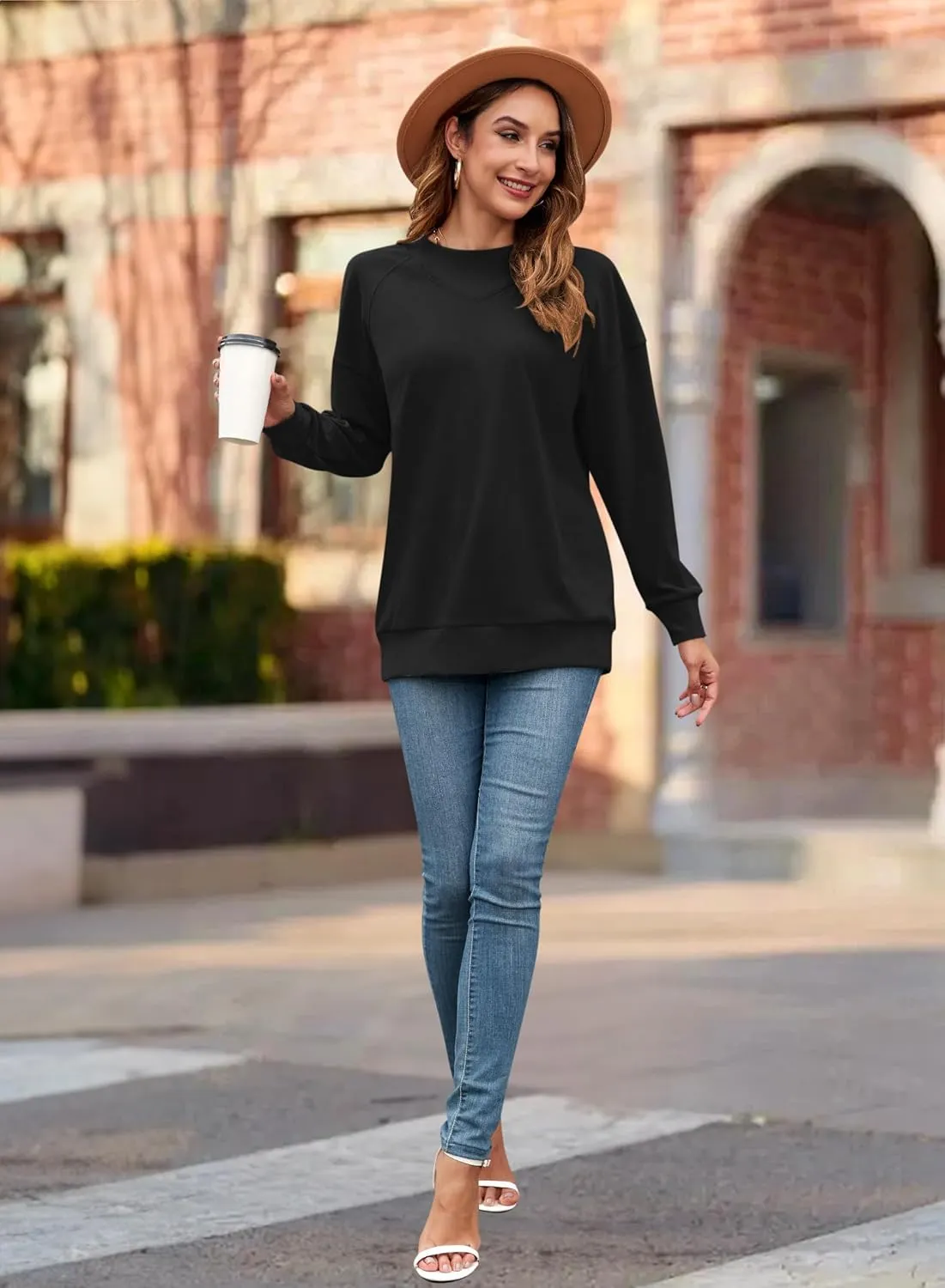 MOLERANI Sweatshirt for Women Oversized 2024 Fall Crewneck Long Sleeve Shirts Pullover Tunic Tops