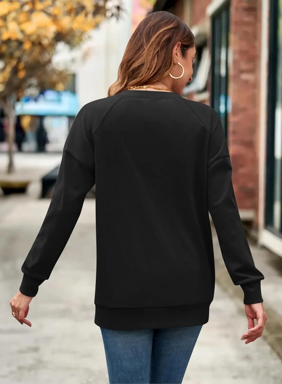 MOLERANI Sweatshirt for Women Oversized 2024 Fall Crewneck Long Sleeve Shirts Pullover Tunic Tops