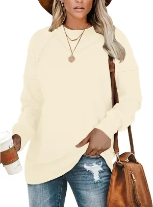 MOLERANI Sweatshirt for Women Oversized 2024 Fall Crewneck Long Sleeve Shirts Pullover Tunic Tops