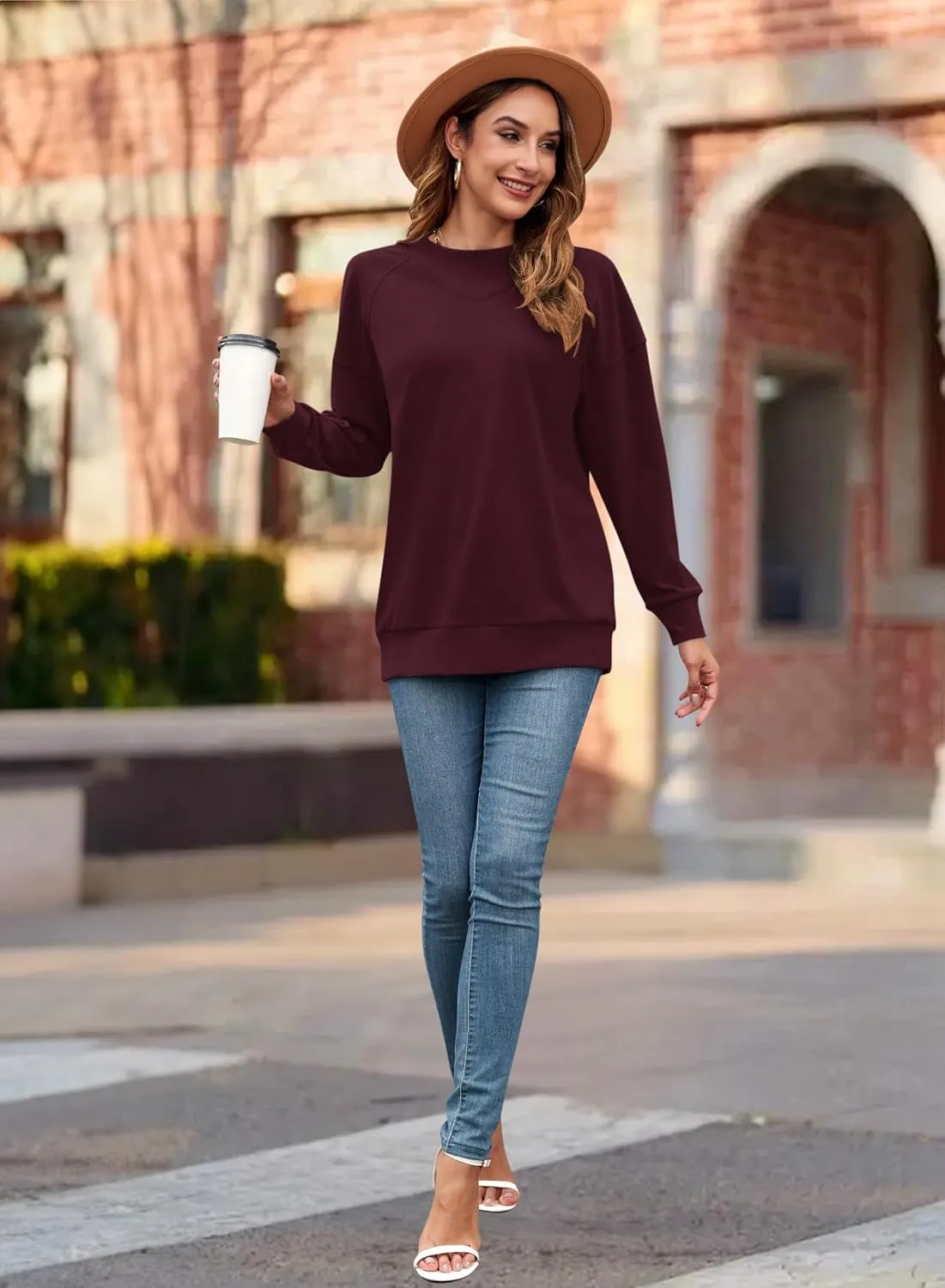 MOLERANI Sweatshirt for Women Oversized 2024 Fall Crewneck Long Sleeve Shirts Pullover Tunic Tops