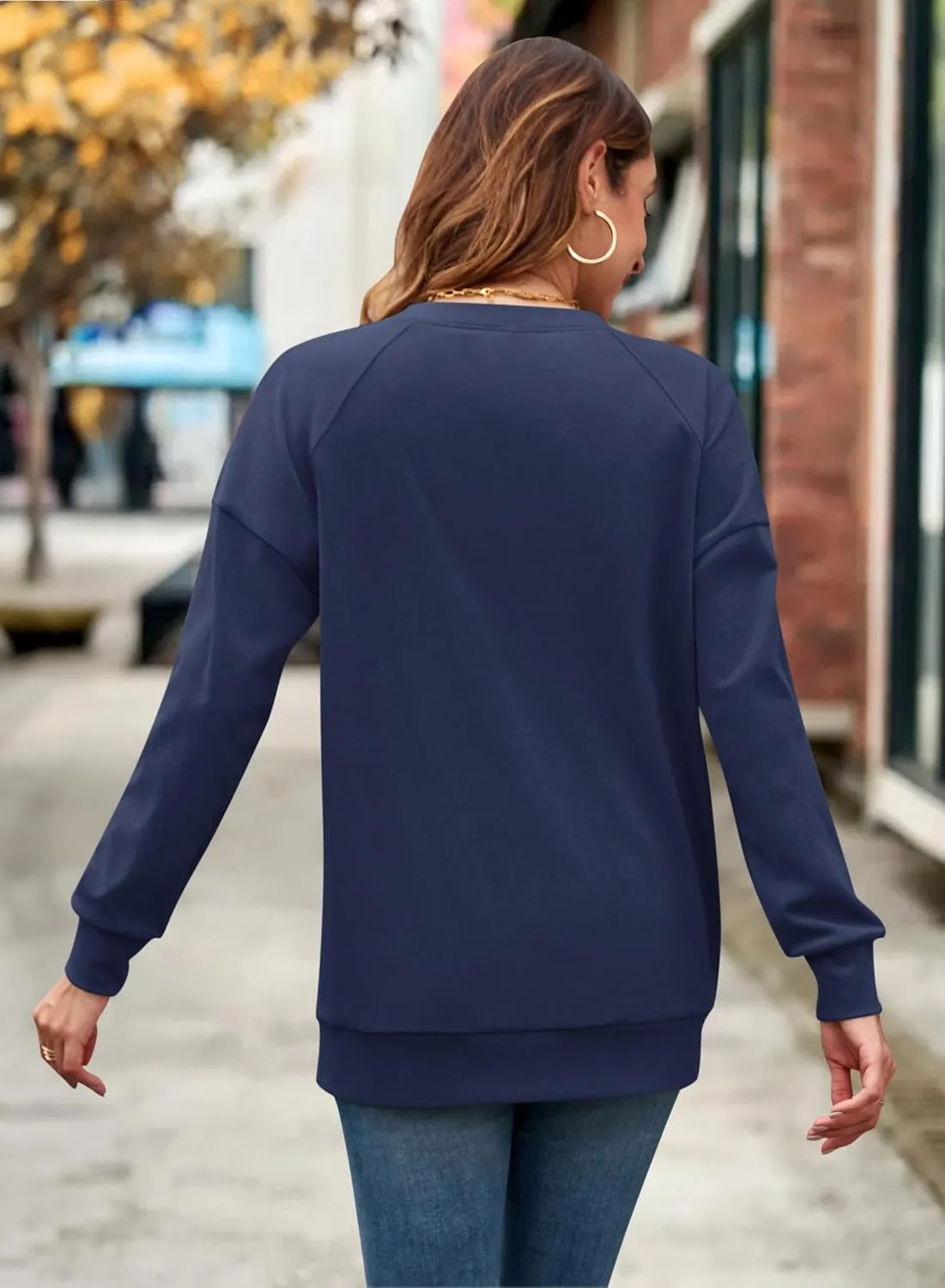 MOLERANI Sweatshirt for Women Oversized 2024 Fall Crewneck Long Sleeve Shirts Pullover Tunic Tops