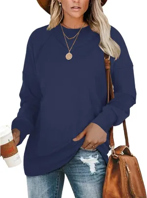 MOLERANI Sweatshirt for Women Oversized 2024 Fall Crewneck Long Sleeve Shirts Pullover Tunic Tops