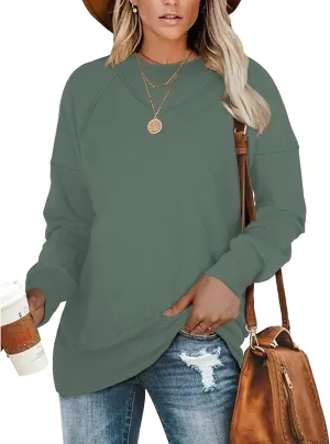 MOLERANI Sweatshirt for Women Oversized 2024 Fall Crewneck Long Sleeve Shirts Pullover Tunic Tops