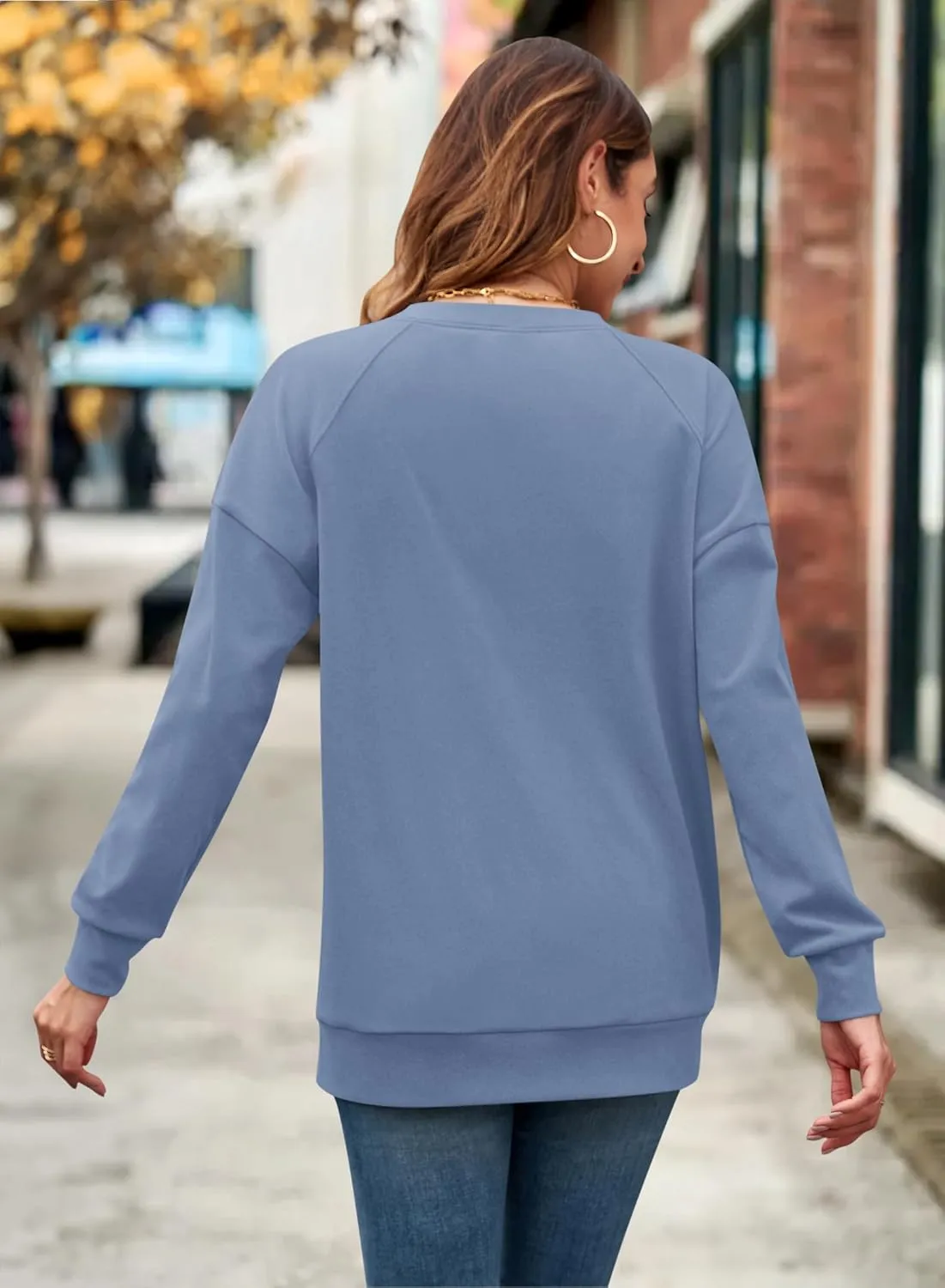 MOLERANI Sweatshirt for Women Oversized 2024 Fall Crewneck Long Sleeve Shirts Pullover Tunic Tops