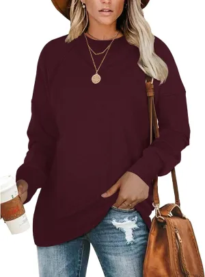 MOLERANI Sweatshirt for Women Oversized 2024 Fall Crewneck Long Sleeve Shirts Pullover Tunic Tops