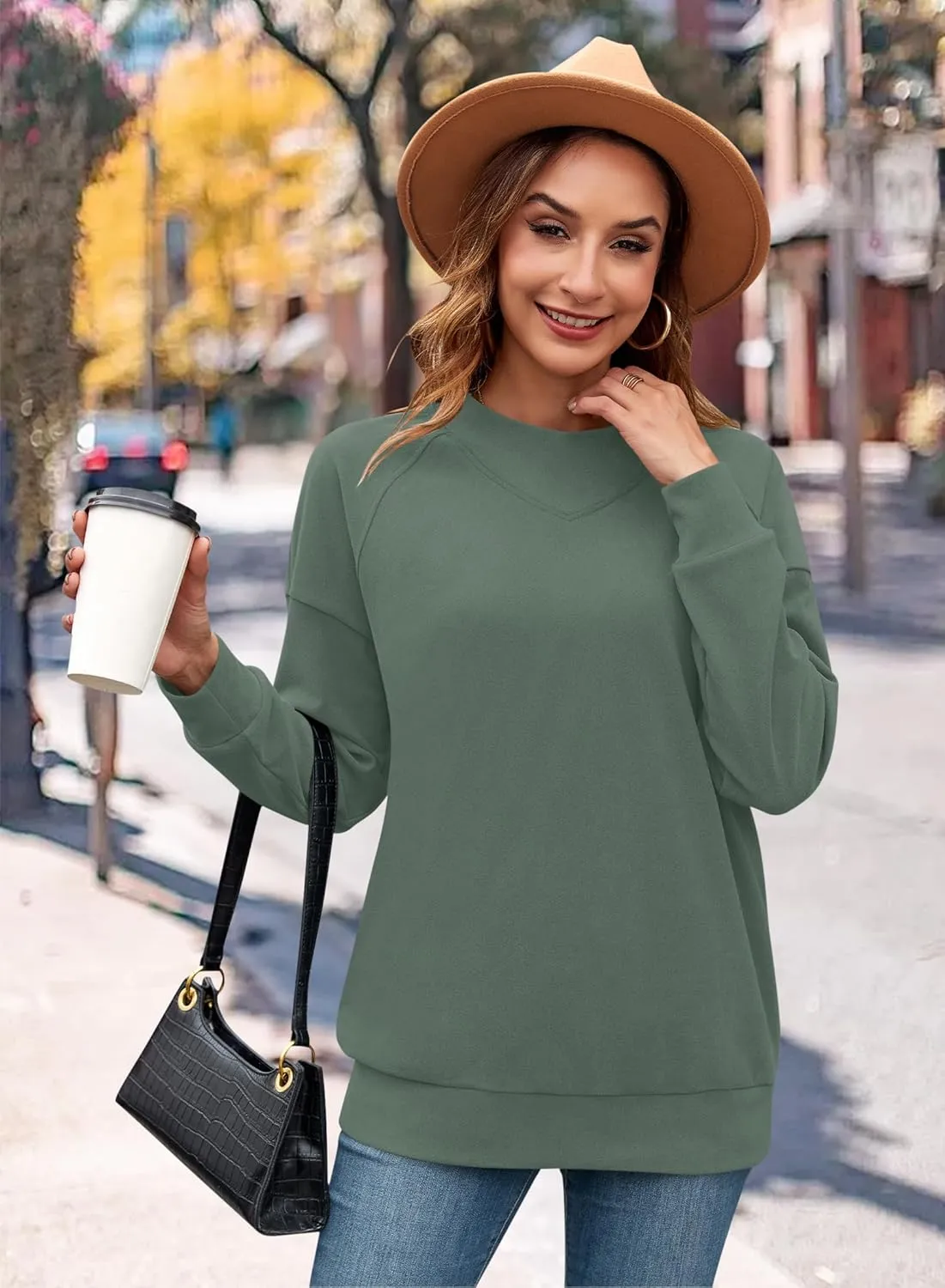 MOLERANI Sweatshirt for Women Oversized 2024 Fall Crewneck Long Sleeve Shirts Pullover Tunic Tops