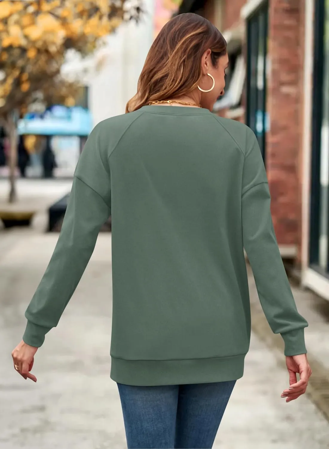 MOLERANI Sweatshirt for Women Oversized 2024 Fall Crewneck Long Sleeve Shirts Pullover Tunic Tops