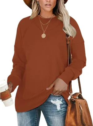 MOLERANI Sweatshirt for Women Oversized 2024 Fall Crewneck Long Sleeve Shirts Pullover Tunic Tops