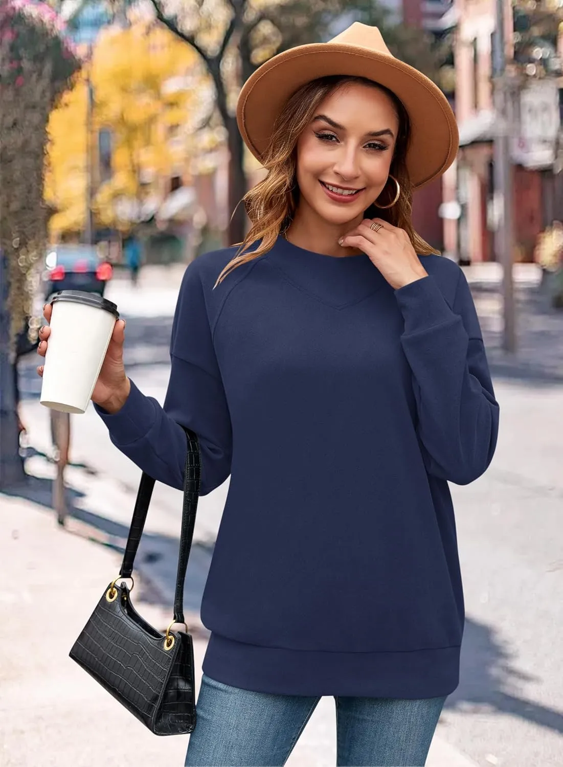 MOLERANI Sweatshirt for Women Oversized 2024 Fall Crewneck Long Sleeve Shirts Pullover Tunic Tops