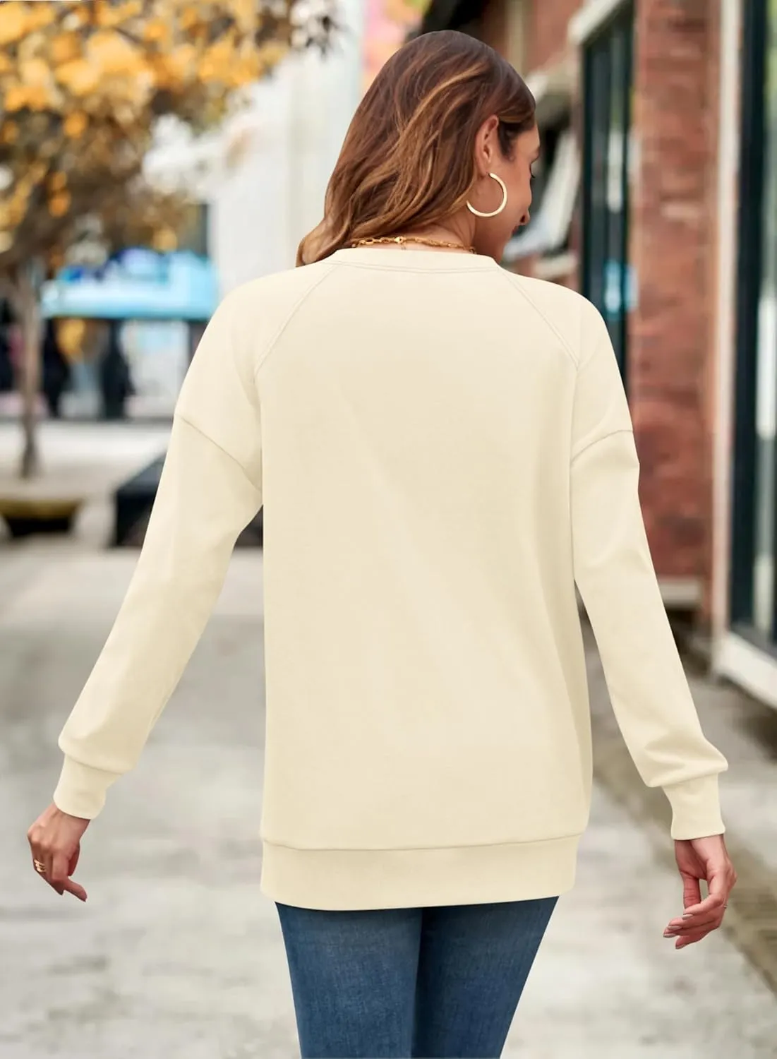 MOLERANI Sweatshirt for Women Oversized 2024 Fall Crewneck Long Sleeve Shirts Pullover Tunic Tops