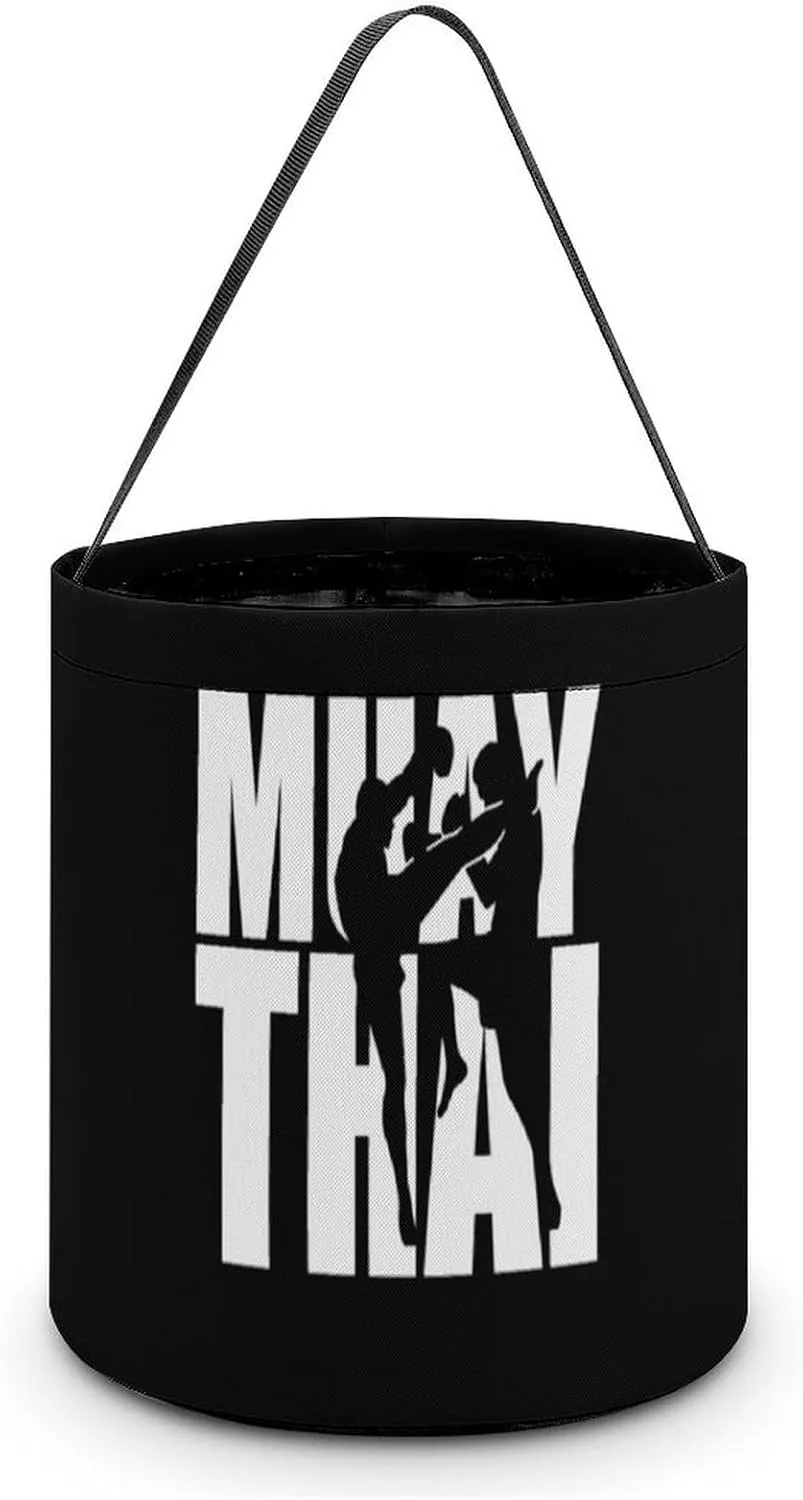 Muay Thai Funny Easter Egg Bags Trick-o-r-Treat Tote Bag Reusable Bucket Storage Basket Handbag Party Novelty