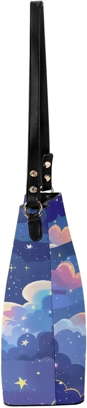 Mumeson Women's Shoulder Handbags Leather Bucket Bag Hobo Tote Bag Designer Clutch Purse Satchel Handbag with Zipper Closure