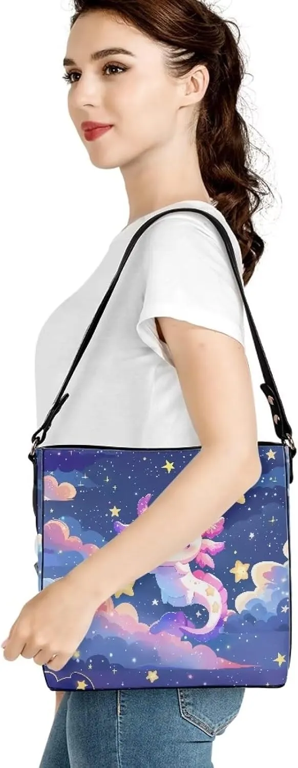 Mumeson Women's Shoulder Handbags Leather Bucket Bag Hobo Tote Bag Designer Clutch Purse Satchel Handbag with Zipper Closure