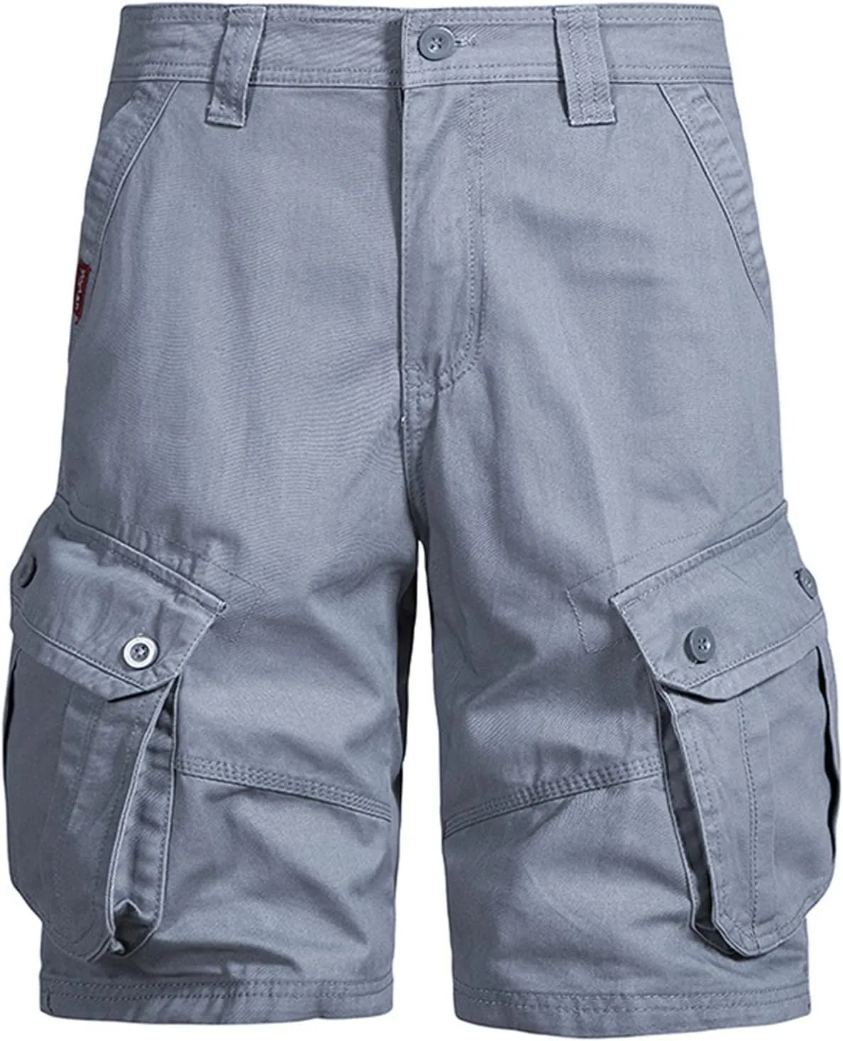 Muscularfit Long Cargo Shorts for Men 2023 Casual Buckle Zipper Linen Shorts Loose Big and Tall Multi Pockets Tooling Shorts