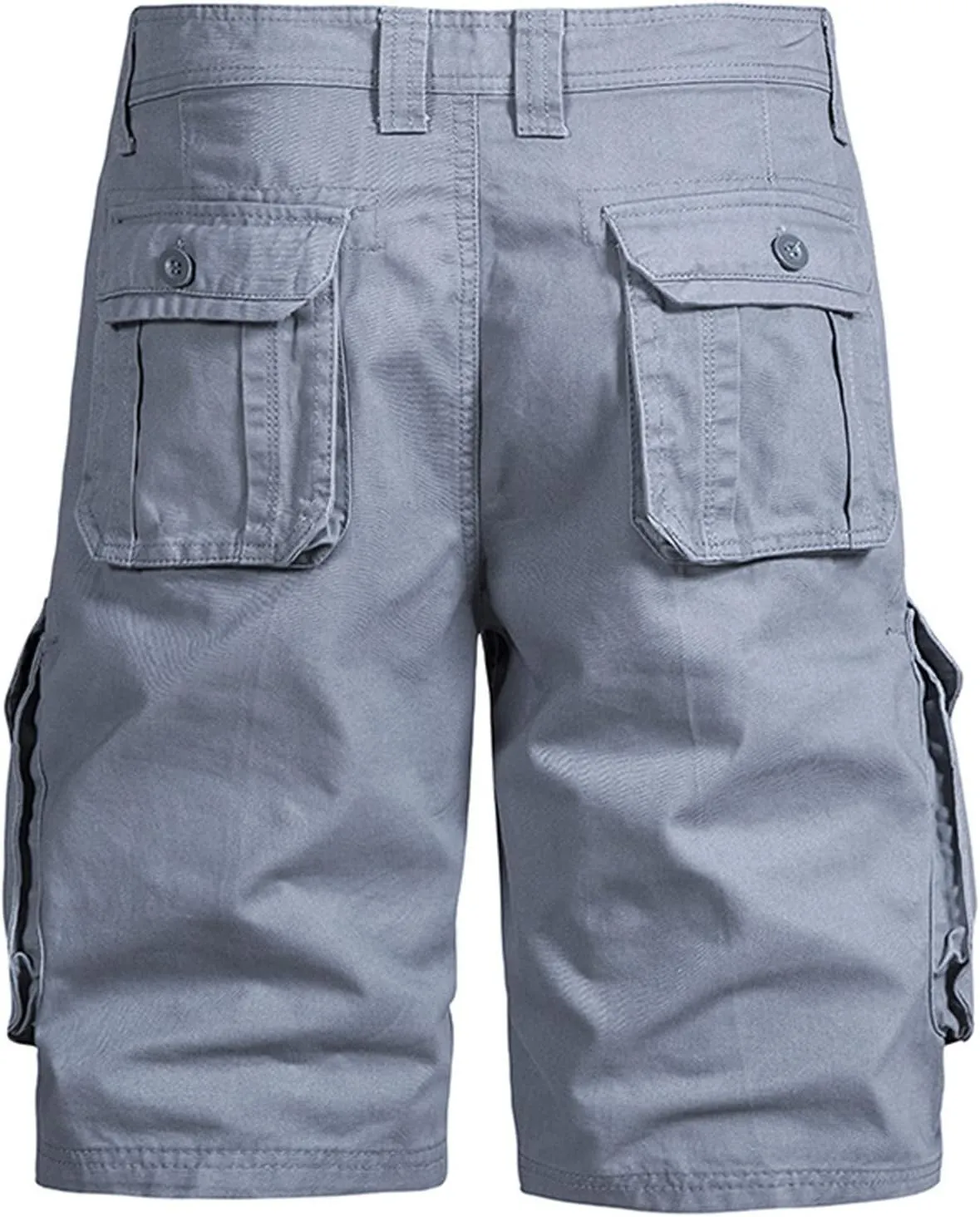 Muscularfit Long Cargo Shorts for Men 2023 Casual Buckle Zipper Linen Shorts Loose Big and Tall Multi Pockets Tooling Shorts
