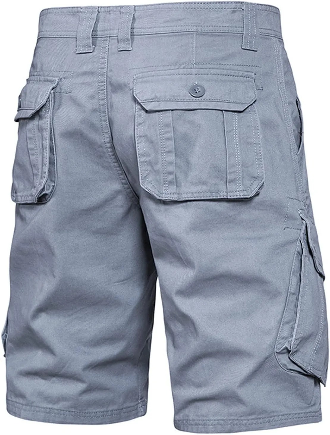 Muscularfit Long Cargo Shorts for Men 2023 Casual Buckle Zipper Linen Shorts Loose Big and Tall Multi Pockets Tooling Shorts