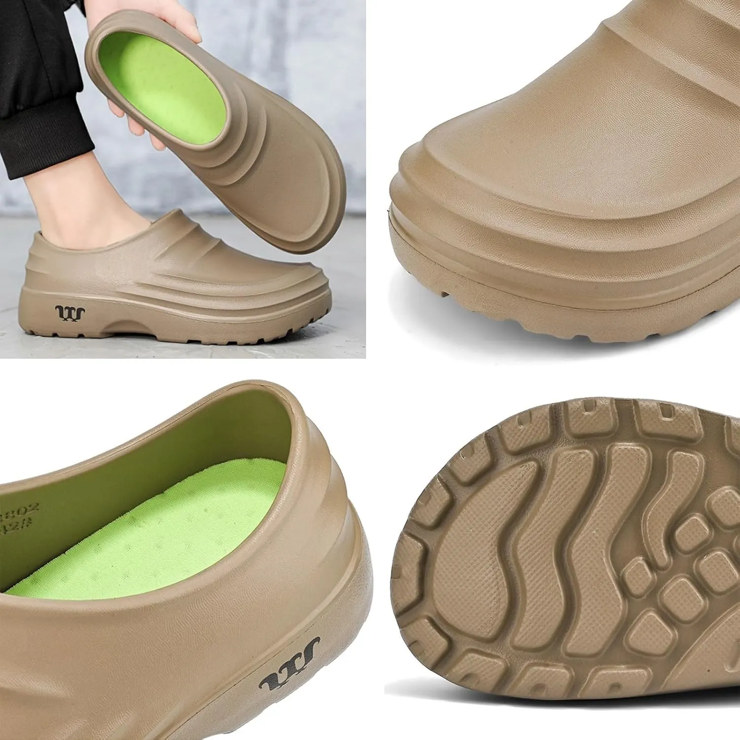 Nisza Armadillo Clogs for Women Men, Armadillo Chef Shoes Healthy Non-Slip Comfort, Oil Resistant, Kitchen Work Clogs,A_Black,11.5 Women_10 Men