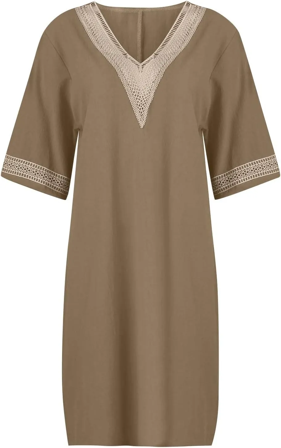 OIOLOYJM Plus Size Summer Dresses for Women 2025 Plus Size Dresses for Curvy Women 3/4 Sleeve Casual Boho Kaftan Dresses