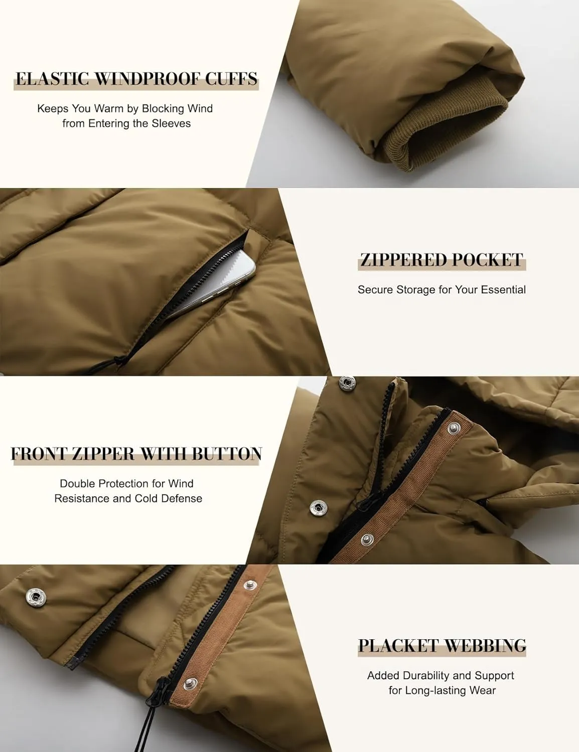 PEHMEA Women's Winter Cropped Puffer Jacket, Full Zip Thicken Short Coat with Detachable Hood