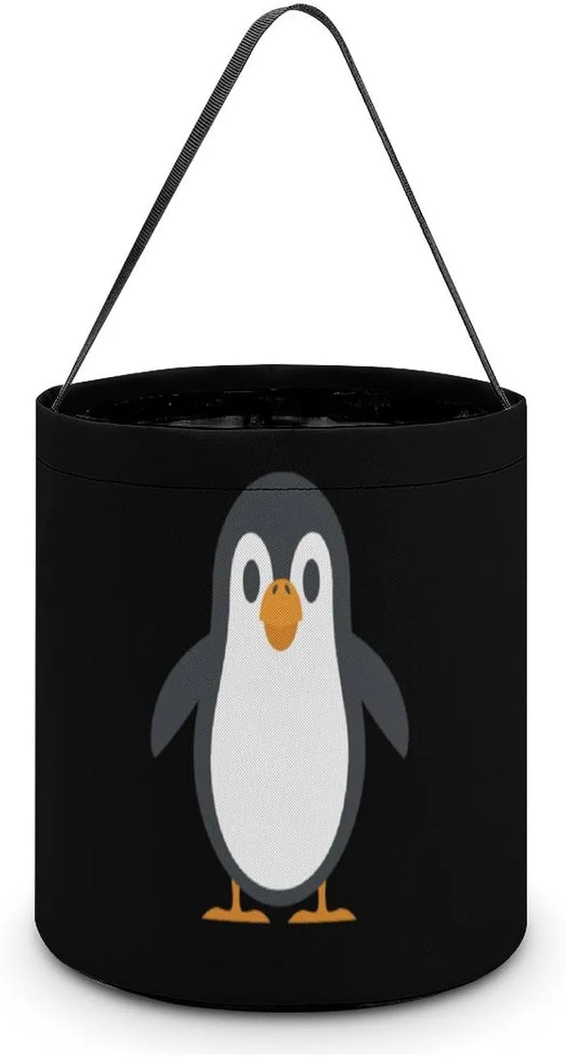 Penguin Funny Easter Egg Bags Trick-o-r-Treat Tote Bag Reusable Bucket Storage Basket Handbag Party Novelty