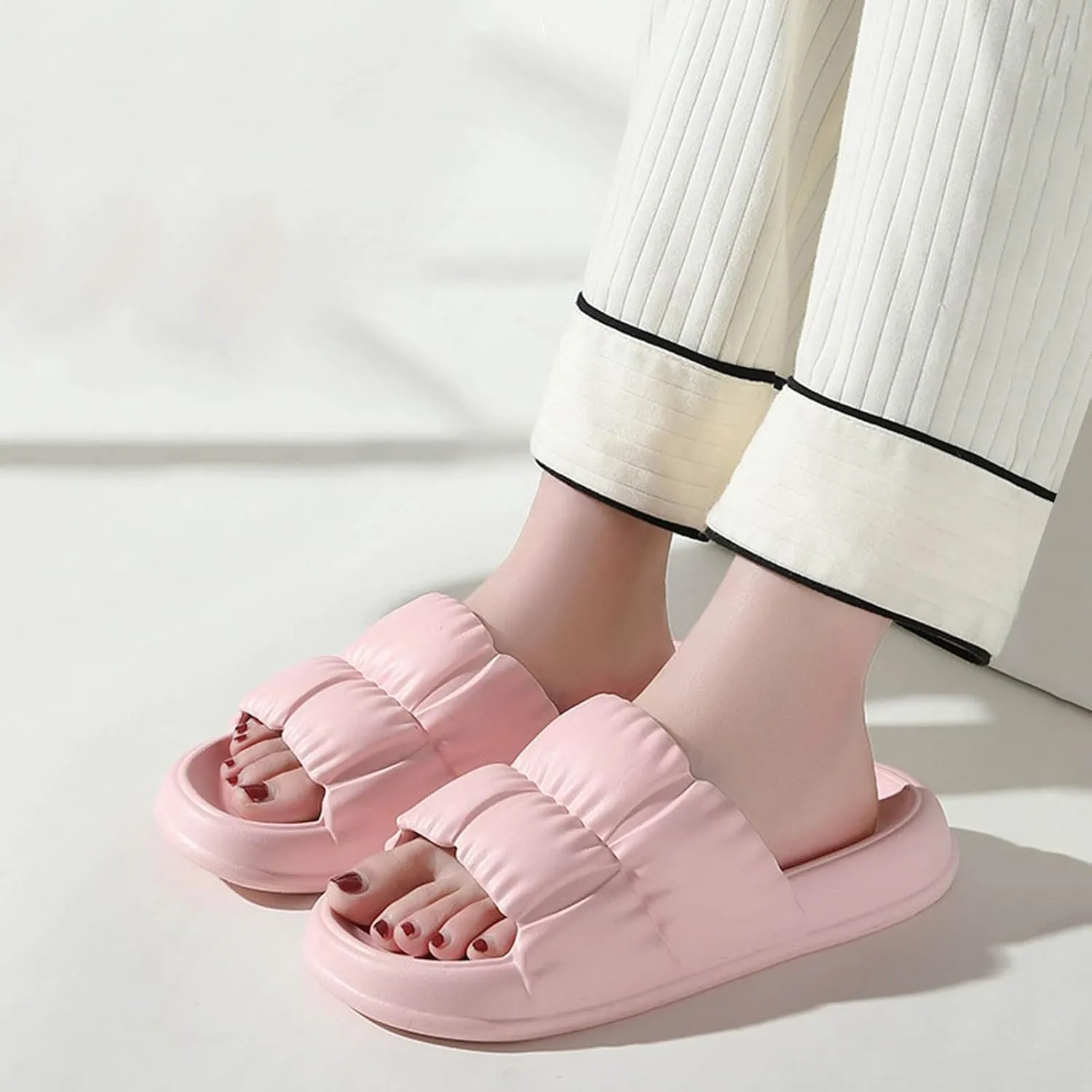Pillow Slippers for Women Ultimate Comfort Lightweight Shower Slippers Vacation Sandals Shower Slides for Women