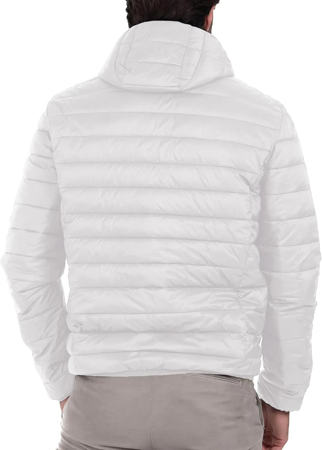 Polu Men's Puffer Jacket with Hood Warm Lightweight Hooded Winter Coat Down Jacket For Men Work Outdoor Hiking