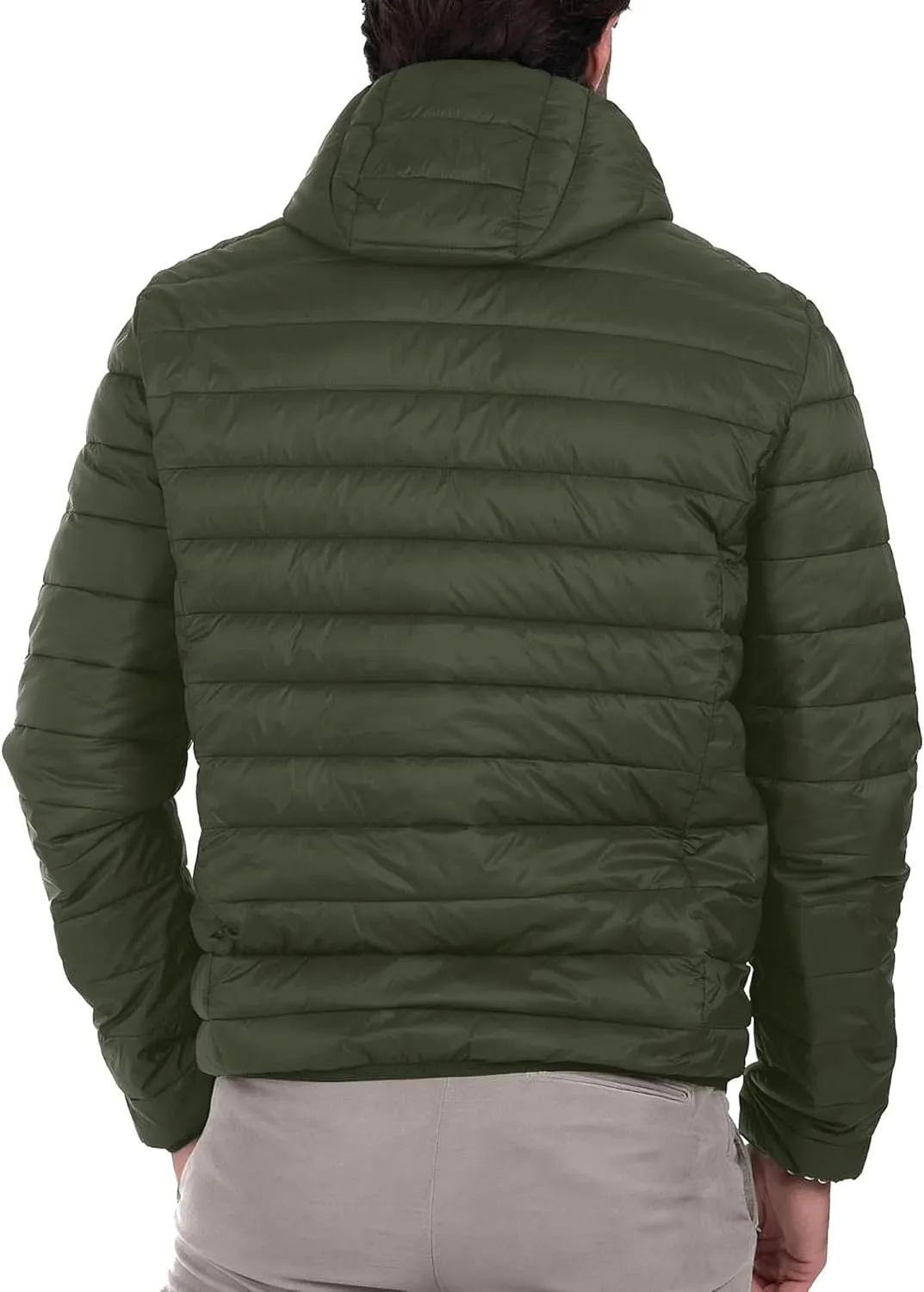 Polu Men's Puffer Jacket with Hood Warm Lightweight Hooded Winter Coat Down Jacket For Men Work Outdoor Hiking