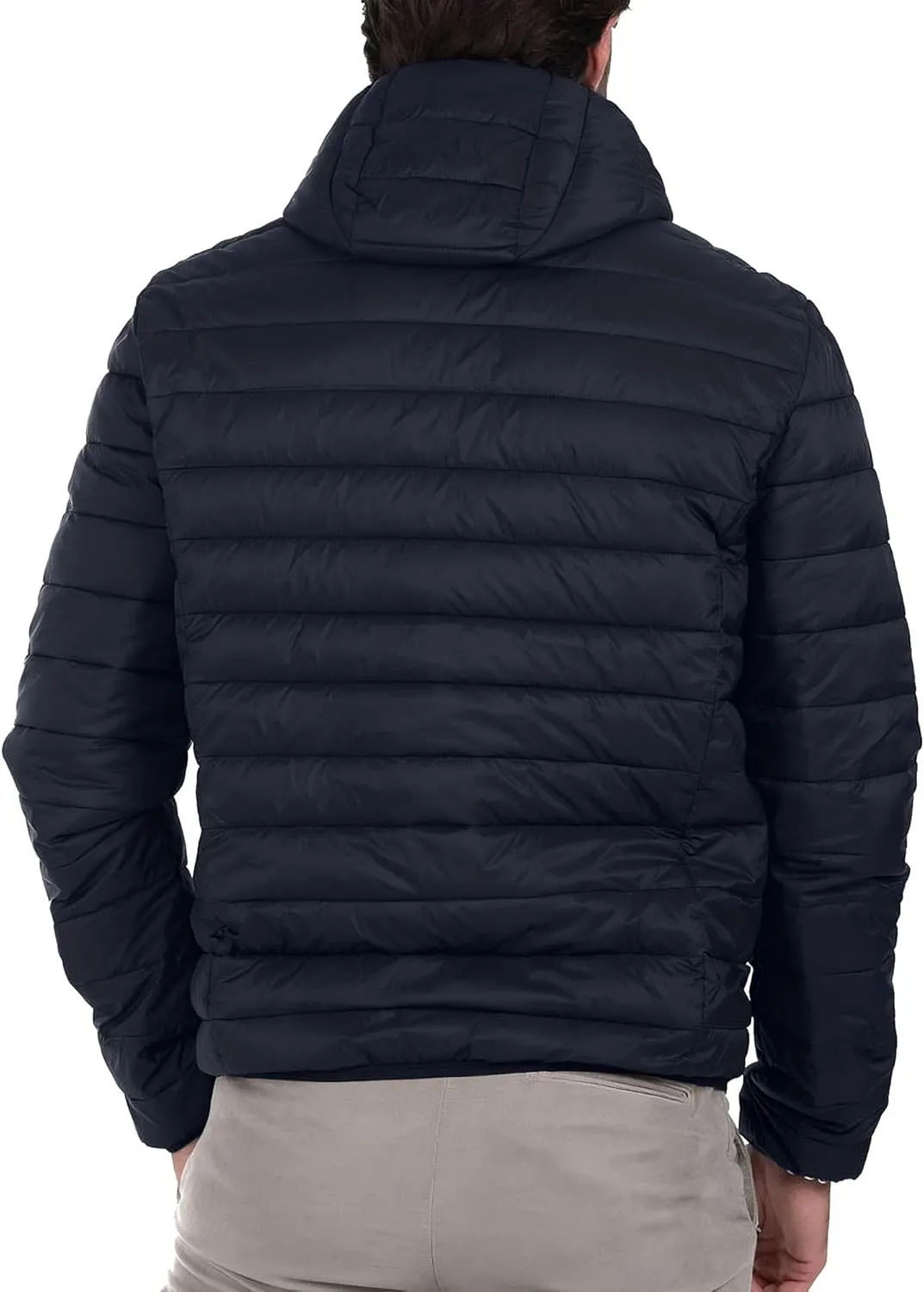 Polu Men's Puffer Jacket with Hood Warm Lightweight Hooded Winter Coat Down Jacket For Men Work Outdoor Hiking