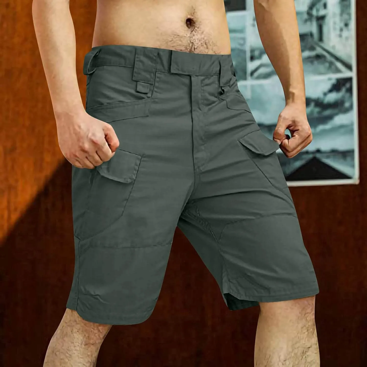 RTRDE Men's Shorts Sports Pocket Workwear Casual Loose Shorts Jogging Cargo