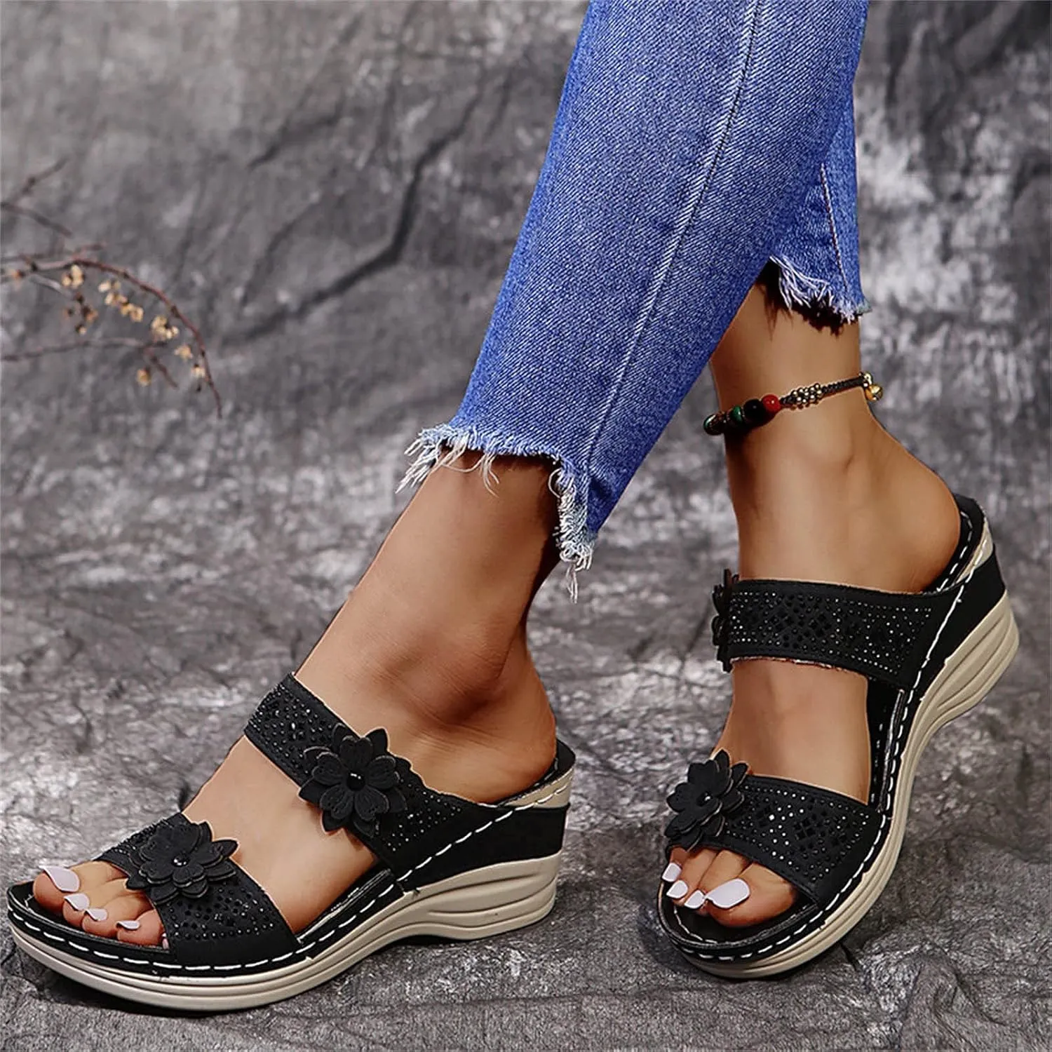 Sandals for Women Dressy Summer, Wedge Sandals for Women Dressy Summer Comfy Orthotic Sandals with Arch Support Shoes