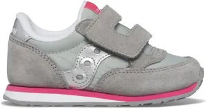 Saucony Kids Baby Jazz Hook & Loop Sneaker, Grey/Silver/Pink, 8 US Unisex Toddler