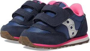 Saucony Kids Baby Jazz Hook & Loop Sneaker, Navy/Silver/Pink, 10 US Unisex Toddler
