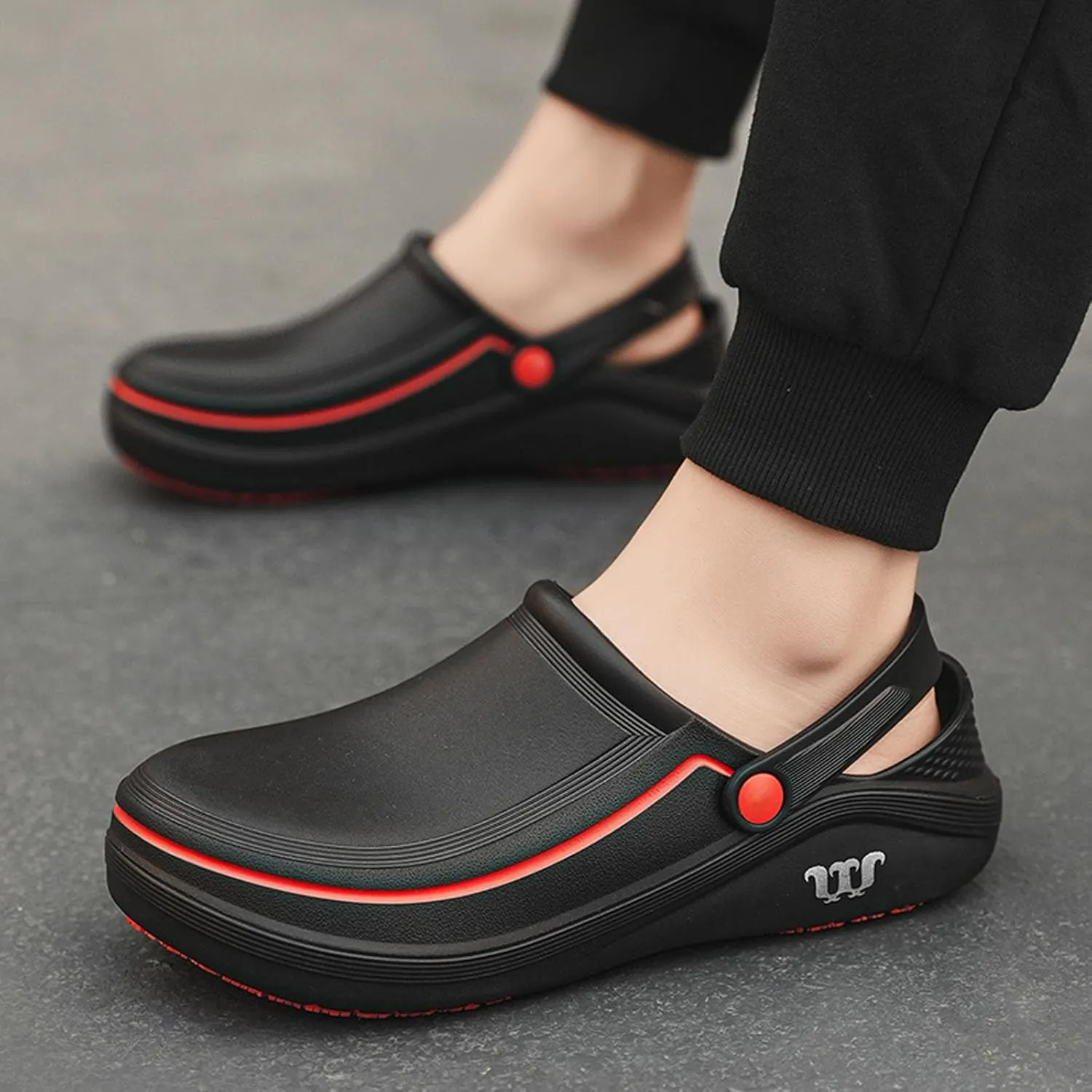 SECHRITE Men's Women's Work Clogs - Unisex Garden Chef Shoes Non Slip Waterproof Nurse Kitchen Food Service Shoes