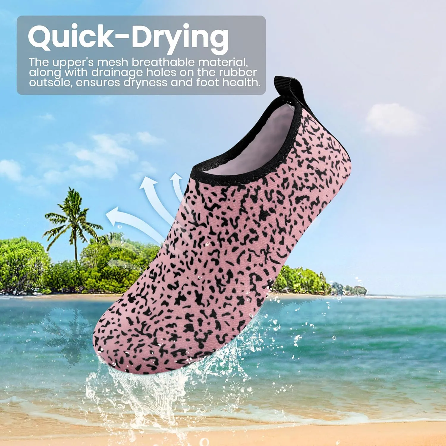 SEEKWAY Water Shoes Women Men Adult Quick-Dry Aqua Socks Barefoot Non Slip for Beach Swim River Pool Lake surf Black SK002(U)
