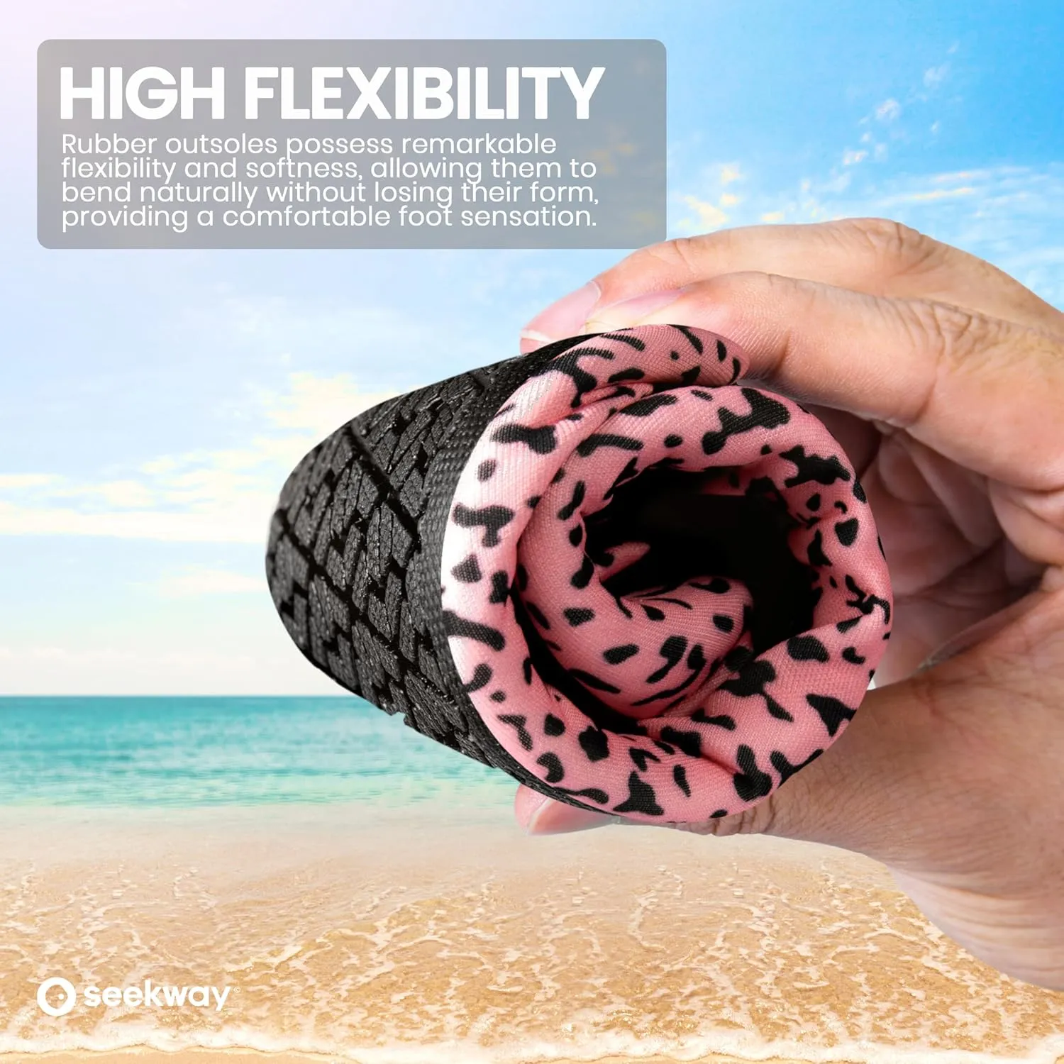 SEEKWAY Water Shoes Women Men Adult Quick-Dry Aqua Socks Barefoot Non Slip for Beach Swim River Pool Lake surf Black SK002(U)