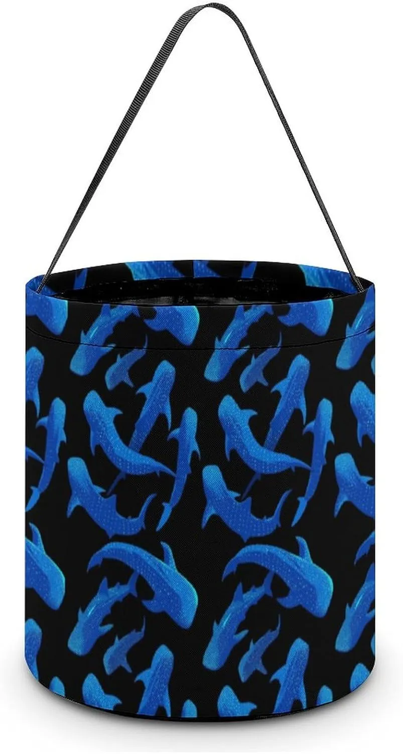 Shark Whale Funny Easter Egg Bags Trick-o-r-Treat Tote Bag Reusable Bucket Storage Basket Handbag Party Novelty