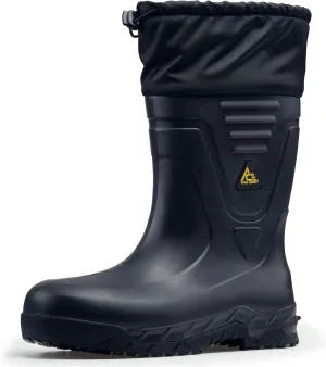 Shoes for Crews Bullfrog Elite, Men's, Women's, Unisex Soft Toe (ST) Work Boots, Slip Resistant, Water Resistant, Black, Men's 4 / Women's 6