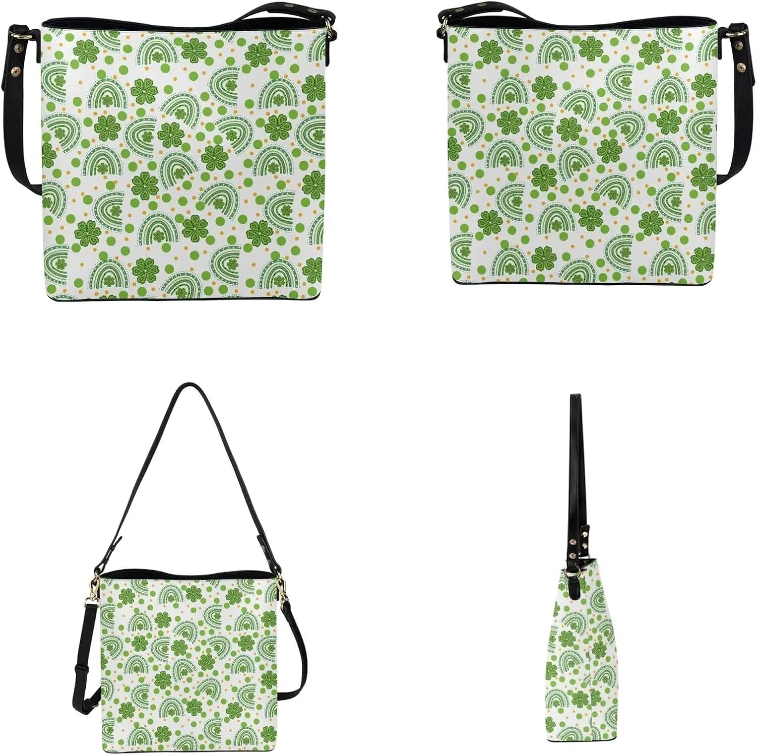 Shoulder Bags Set 2 Piece Saddle Bags Satchel Bags for Women Large Capacity with Zipper Wristlet Purses for Women